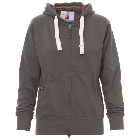 BLUZA NA ZAMEK Z KAPTUREM HAWAII+LADY - ZADYMIONY