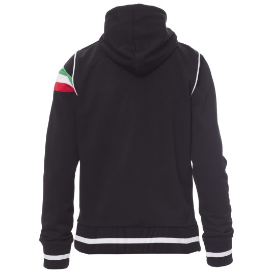 BLUZA NA ZAMEK Z KAPTUREM KANSAS - CZARNY-BIAŁY