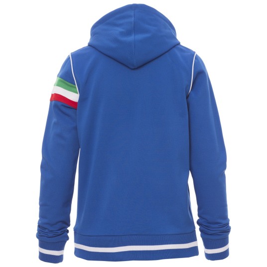 BLUZA NA ZAMEK Z KAPTUREM KANSAS - KRÓLEWSKI NIEBIESKI-BIAŁY