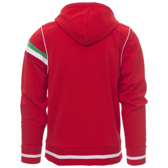 BLUZA NA ZAMEK Z KAPTUREM NEVADA - CZERWONY-BIAŁY