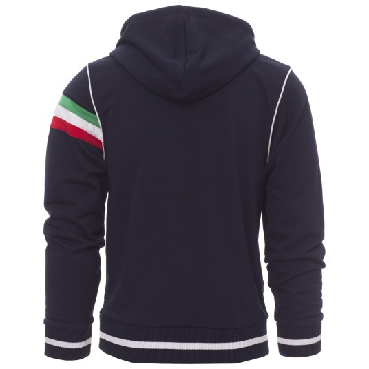 BLUZA NA ZAMEK Z KAPTUREM NEVADA - GRANATOWY-BIAŁY