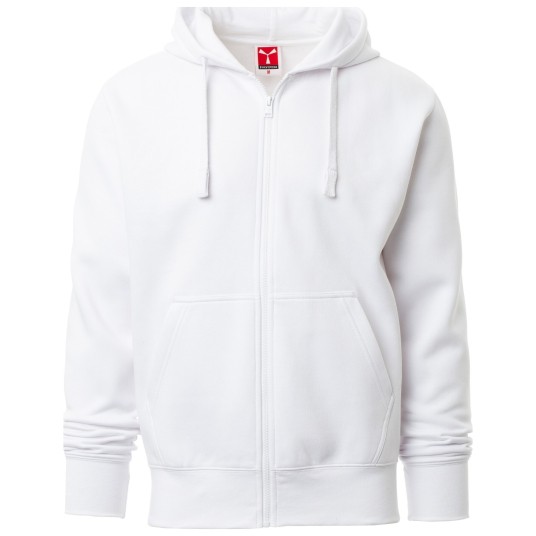 BLUZA NA ZAMEK Z KAPTUREM PORTLAND - BIAŁY