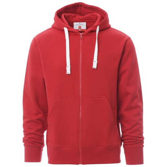 BLUZA NA ZAMEK Z KAPTUREM PORTLAND - CZERWONY