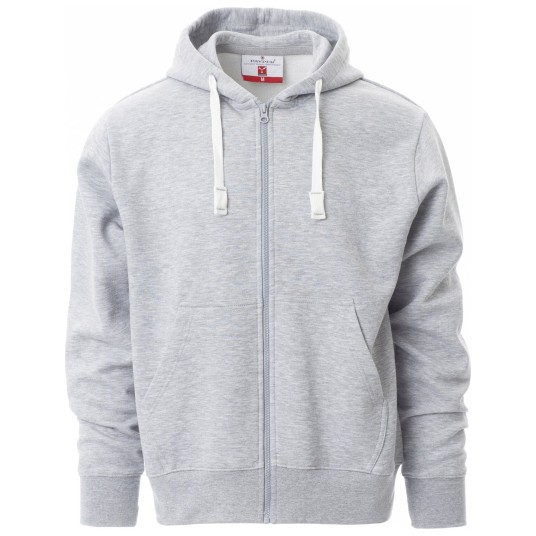 BLUZA NA ZAMEK Z KAPTUREM PORTLAND MELANGE - SZARY MELANŻ