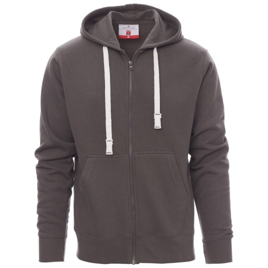 BLUZA NA ZAMEK Z KAPTUREM PORTLAND - ZADYMIONY