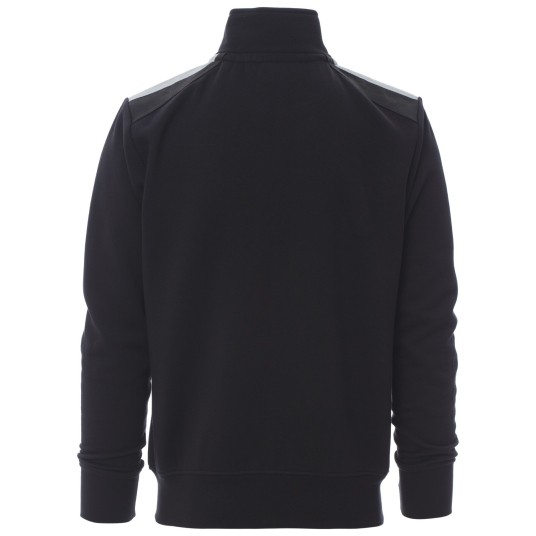 BLUZA NA ZAMEK Z KAPTUREM WORK 2.0 - CZARNY