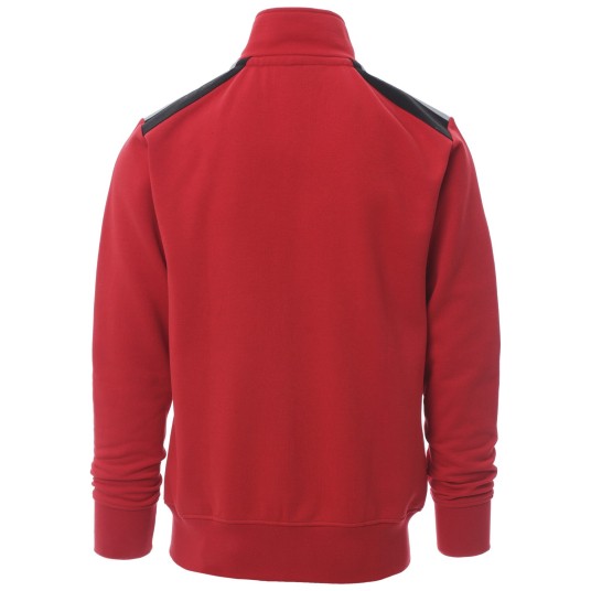 BLUZA NA ZAMEK Z KAPTUREM WORK 2.0 - CZERWONY