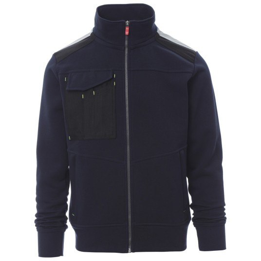 BLUZA NA ZAMEK Z KAPTUREM WORK 2.0 - GRANATOWY