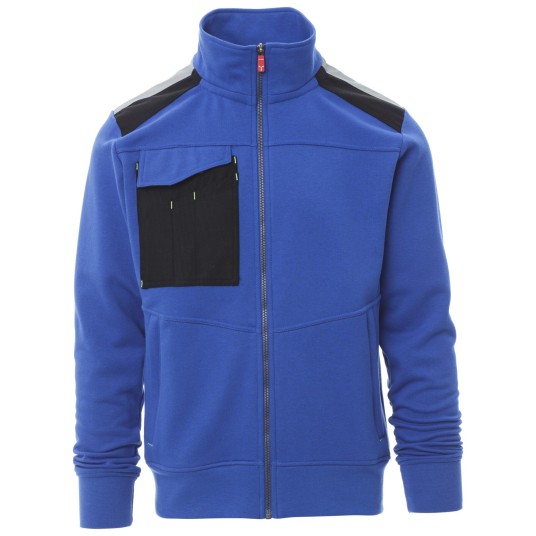 BLUZA NA ZAMEK Z KAPTUREM WORK 2.0 - KRÓLEWSKI NIEBIESKI