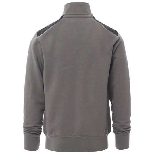 BLUZA NA ZAMEK Z KAPTUREM WORK 2.0 - ZADYMIONY