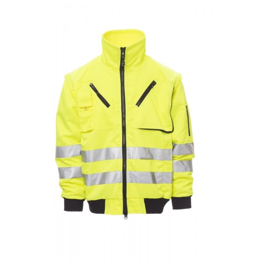 BLUZA ODBLASKOWA ROZPINANA MĘSKA STREET - ŻÓŁTY FLUO