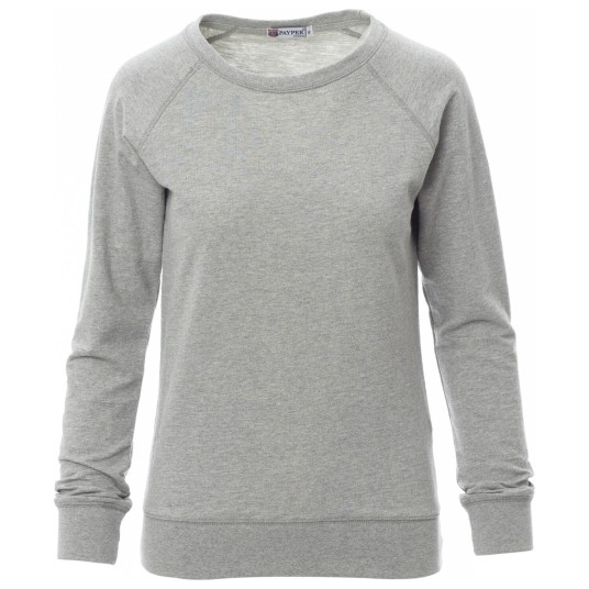BLUZA OKRĄGŁY DEKOLT MALIBU+LADY MELANGE - SZARY MELANŻ