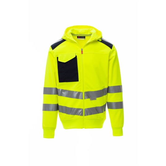 BLUZA OSTRZEGAWCZA ROZPINANA MĘSKA LEADER - ŻÓŁTY FLUO/GRANATOWY