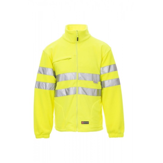 BLUZA POLAR ODBLASKOWA ROZPINANA MĘSKA LIGHT - ŻÓŁTY FLUO
