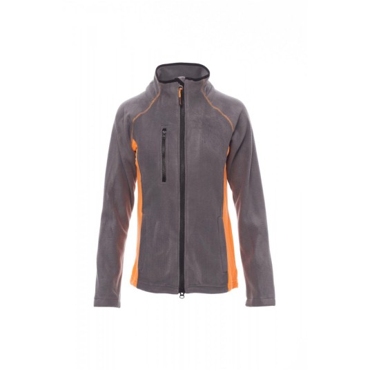 BLUZA POLAR ROZPINANA DAMSKA ASPEN+LADY - SZARY STALOWY/POMARAŃCZOWY