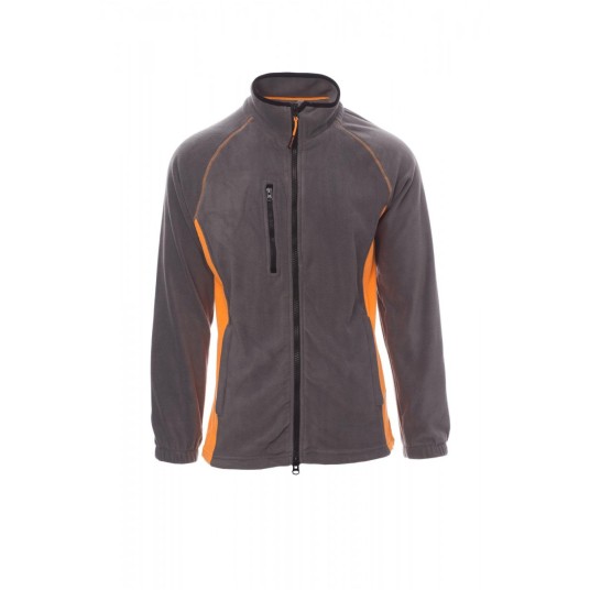 BLUZA POLAR ROZPINANA MĘSKA ASPEN+ - SZARY STALOWY/POMARAŃCZOWY