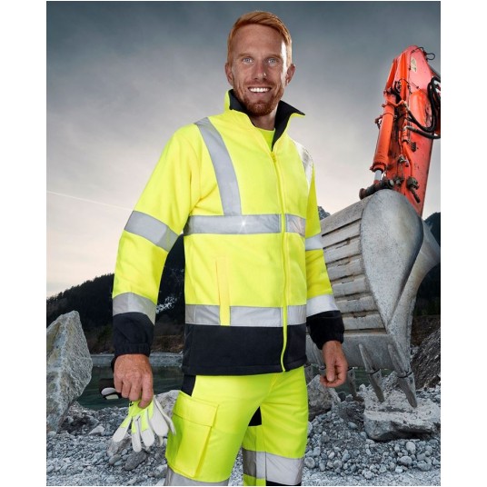 BLUZA POLAROWA ODBLASKOWA HI-VIZ REF401 - ŻÓŁTY