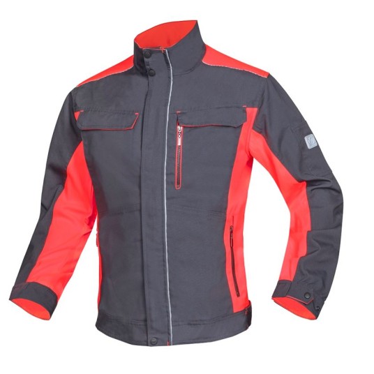 BLUZA ROBOCZA NEON - SZARO-CZERWONY