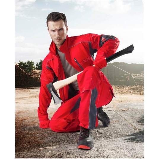 BLUZA ROBOCZA VISION 01 - CZERWONO-SZARY - 183-190CM