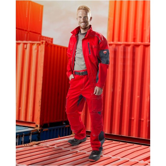 BLUZA ROBOCZA VISION 01 - CZERWONO-SZARY - 183-190CM