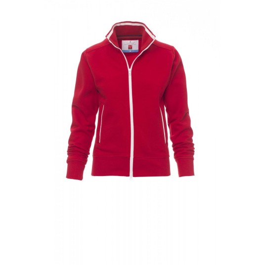 BLUZA ROZPINANA DAMSKA MELBOURNE - CZERWONY/BIAŁY