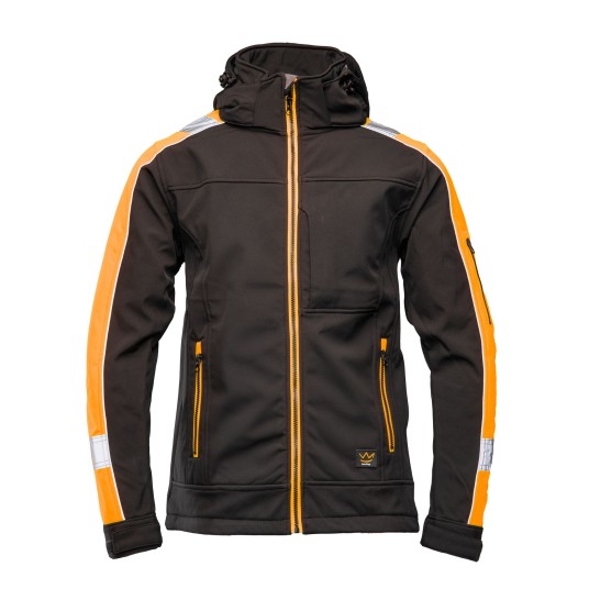 BLUZA SOFTSHELL SEVEN KINGS RIVAL - CZARNY-POMARAŃCZOWY