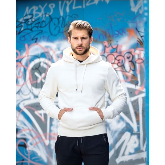 BLUZA Z KAPTUREM ARDON®RIVARY MĘSKA - BIAŁY