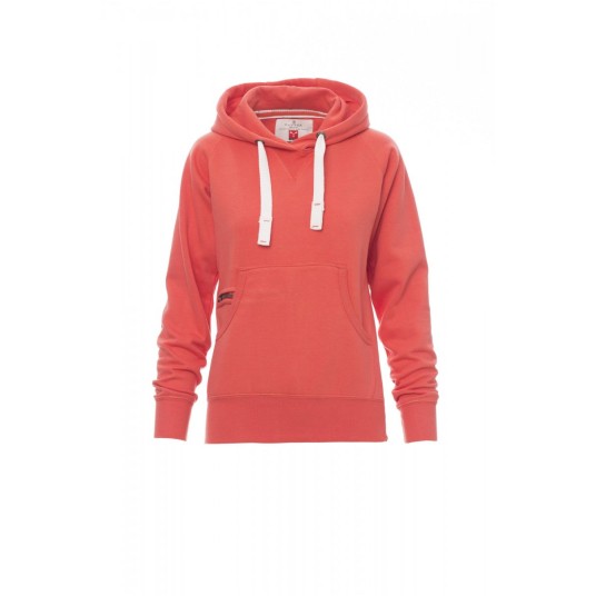 BLUZA Z KAPTUREM DAMSKA ATLANTA+LADY - ŻYWY KORALOWY