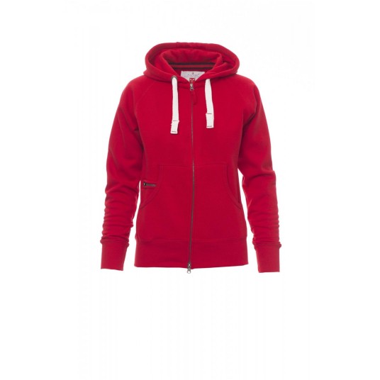 BLUZA Z KAPTUREM ROZPINANA DAMSKA DALLAS+LADY - CZERWONY