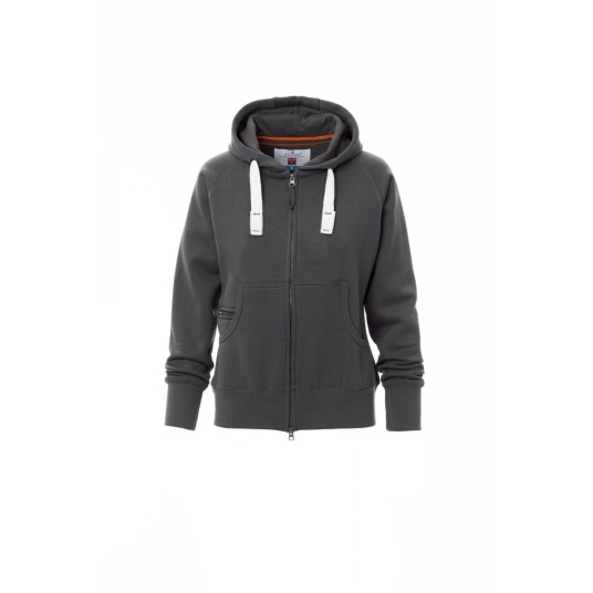 BLUZA Z KAPTUREM ROZPINANA DAMSKA DALLAS+LADY - ZADYMIONY
