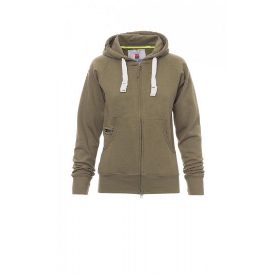 BLUZA Z KAPTUREM ROZPINANA DAMSKA DALLAS+LADY - ZIELONY WOJSKOWY