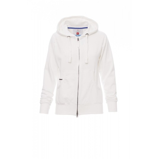 BLUZA Z KAPTUREM ROZPINANA DAMSKA HAWAII+LADY - BIAŁY