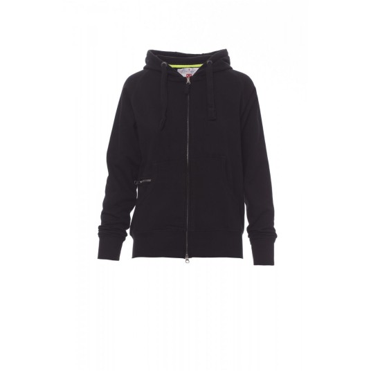 BLUZA Z KAPTUREM ROZPINANA DAMSKA HAWAII+LADY - CZARNY