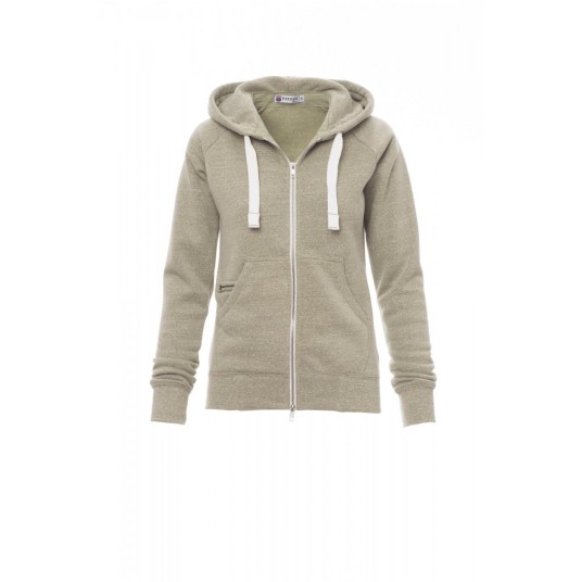 BLUZA Z KAPTUREM ROZPINANA DAMSKA URBAN LADY - ZIELONY WOJSKOWY MELANŻ