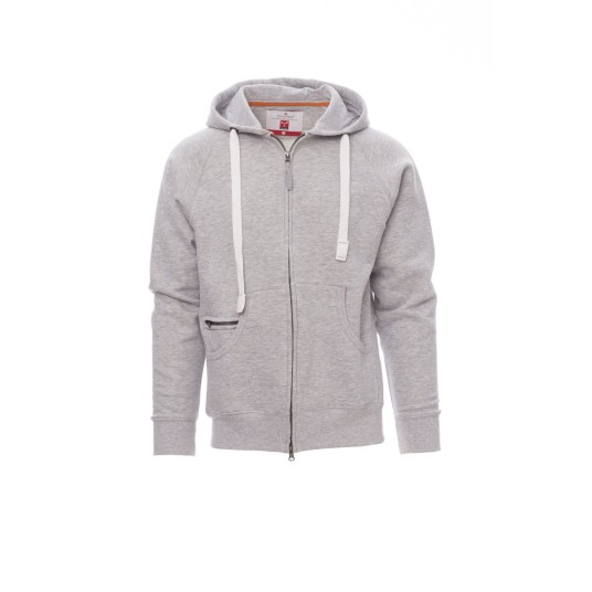 BLUZA Z KAPTUREM ROZPINANA MĘSKA DALLAS+ MELANGE - SZARY MELANŻ