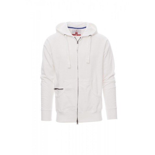 BLUZA Z KAPTUREM ROZPINANA MĘSKA HAWAII+ - BIAŁY