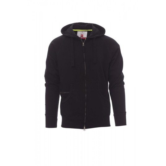 BLUZA Z KAPTUREM ROZPINANA MĘSKA HAWAII+ - CZARNY