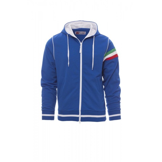 BLUZA Z KAPTUREM ROZPINANA MĘSKA NEVADA - KRÓLEWSKI NIEBIESKI/BIAŁY