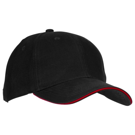 CZAPKA Z DASZKIEM 6P MINNESOTA - CZARNY-CZERWONY