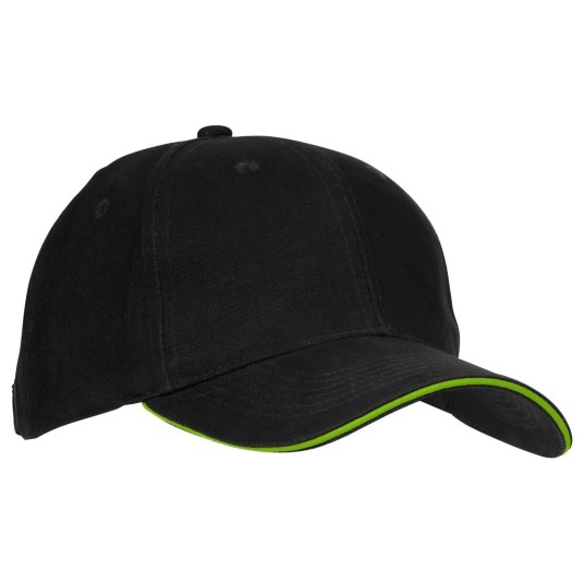 CZAPKA Z DASZKIEM 6P MINNESOTA - CZARNY-JASKRAWOZIELONY