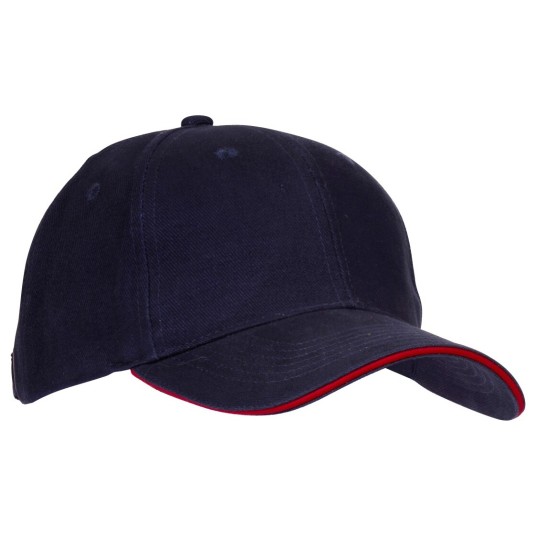 CZAPKA Z DASZKIEM 6P MINNESOTA - GRANATOWY-CZERWONY