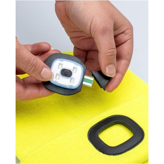 CZAPKA ZIMOWA Z LATARKĄ LED - ŻÓŁTA HIVIS
