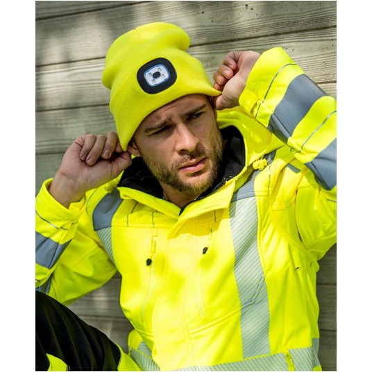 CZAPKA ZIMOWA Z LATARKĄ LED - ŻÓŁTA HIVIS