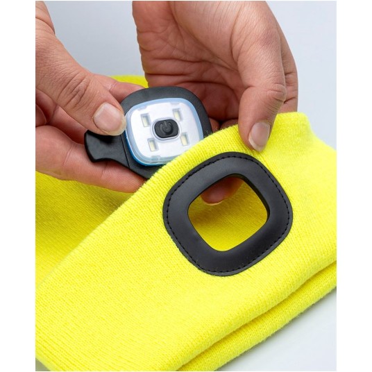 CZAPKA ZIMOWA Z LATARKĄ LED - ŻÓŁTA HIVIS
