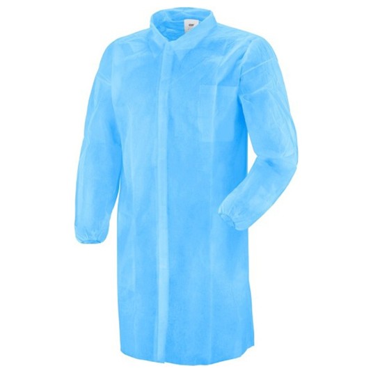 FARTUCH JEDNORAZOWY PP-U-02 LAB COAT - LAZUROWY - 50SZT