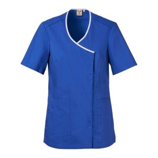 FARTUCH KOSMETYCZNY AGATE LADY - KRÓLEWSKI NIEBIESKI-BIAŁY