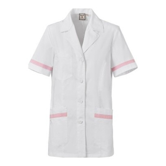FARTUCH MEDYCZNY CARE LADY - BIAŁY-CIENISTY RÓŻOWY