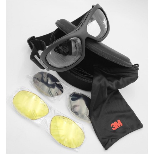GOGLE 3M SENTINEL 71510-000 AF/AS ZESTW TACPACK (SOCZEWKA SZARA, PRZEŹROCZYSTA, ŻÓŁTA)