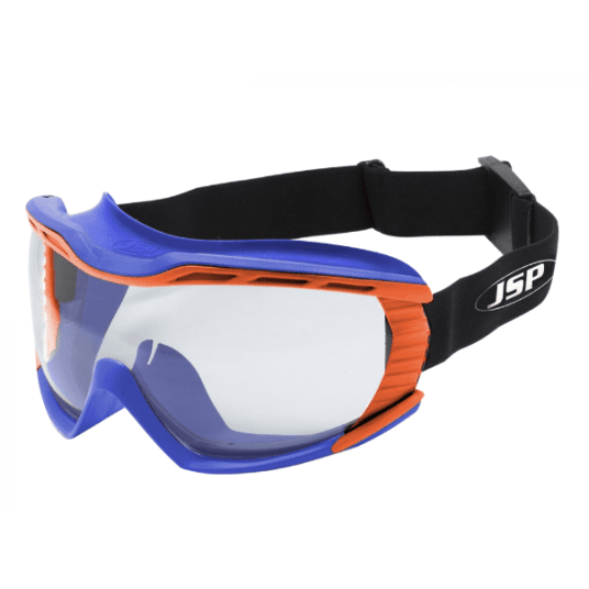 GOGLE OCHRONNE JSP STEALTH 9100 — NIEBIESKO-POMARAŃCZOWE