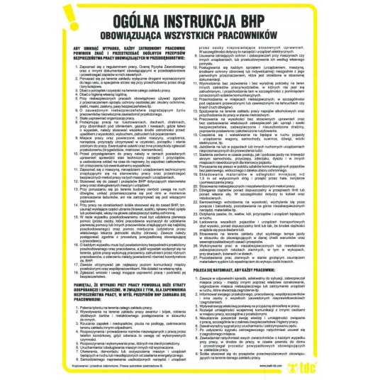 INSTRUKCJA OGÓLNA BHP OBOWIĄZUJĄCA WSZYSTKICH PRACOWNIKÓW - IA A01 DN CN